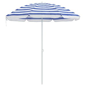 vidaXL Gartensonnenschirm 170T Polyester Blau und Wei&szlig;