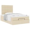 vidaXL Ottoman-Bett mit Matratze Creme 120x200 cm Stoff