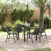 vidaXL Garten Essgruppe 5 pcs Schwarz Pulverbeschichteter Stahl