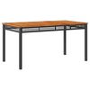 vidaXL Gartentisch Schwarz 140x80x75 cm Poly Rattan Akazienholz