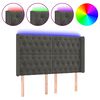 vidaXL LED Kopfteil Dunkelgrau 163x16x118/128 cm Samt