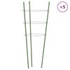 vidaXL Pflanzenst&uuml;tzen mit 3 Ringen 5 Stk. Gr&uuml;n 75 cm Stahl