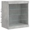 vidaXL Sideboard mit LED-Leuchten Betongrau 142,5x37x67 cm