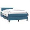 vidaXL Boxspringbett mit Matratze Dunkelblau 120x220 cm Samt