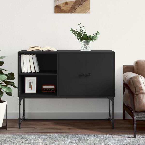 vidaXL Sideboard Schwarz 100x40x79,5 cm Holzwerkstoff