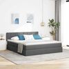 vidaXL Bett mit Stauraum und LED mit LED Dunkelgrau 160 x 200 cm Stoff