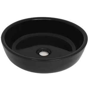 vidaXL Waschbecken Keramik Rund Schwarz 42x12 cm
