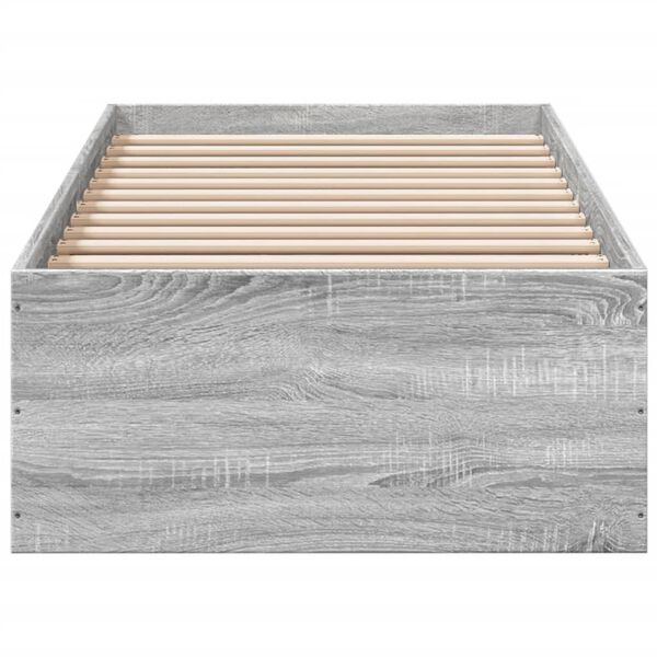 vidaXL Bettgestell Grau Sonoma 100x200 cm Holzwerkstoff