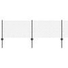 vidaXL Zaun und Pfosten Grau 0,4 x 10 m Stahl