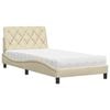 vidaXL Bett mit Matratze Creme 100x200 cm Stoff