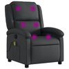 vidaXL Massagesessel Schwarz Echtleder