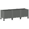 vidaXL Gartenpflanzer mit R&auml;dern Hellgrau 120 x 40 x 44 cm PP