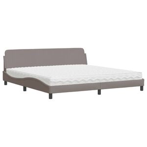 vidaXL Bett mit Matratze "Dover" Taupe 200x200 cm Stoff