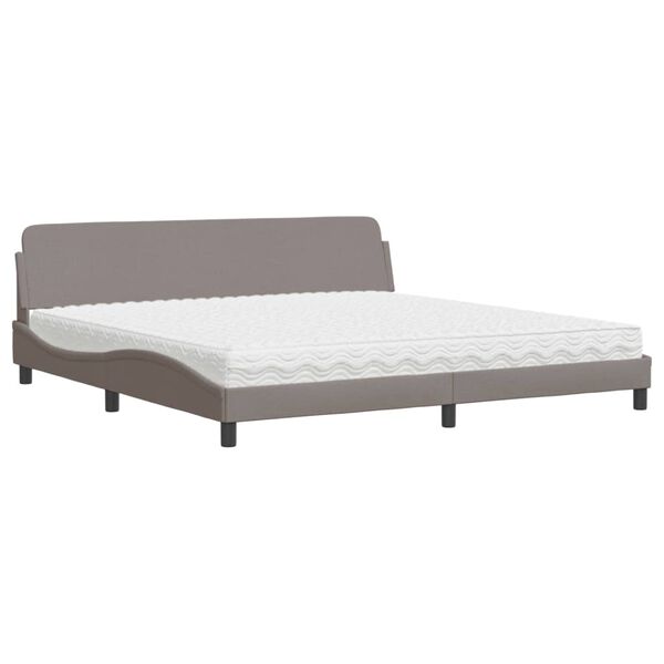 vidaXL Bett mit Matratze "Dover" Taupe 200x200 cm Stoff
