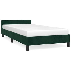 vidaXL Bettgestell ohne Matratze Dunkelgr&uuml;n 90x200 cm Samt