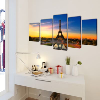 Bilder Dekoration Set Eiffelturm 200 x 100 cm
