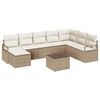 vidaXL Sofa Set 9 stk. Beige und Creme Poly-Rattan