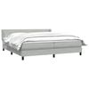 vidaXL Boxspringbett mit Matratze Hellgrau 180x210 cm Samt