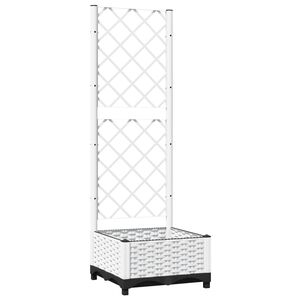 vidaXL Pflanzk&uuml;bel mit Rankgitter Wei&szlig; 40x40x121,5 cm PP