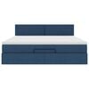 vidaXL Ottoman-Bett mit Matratze Blau 180x200 cm Stoff