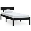 vidaXL Massivholzbett Schwarz Kiefer 90x200 cm