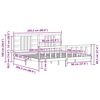 vidaXL Massivholzbett mit Kopfteil Grau 200x200 cm