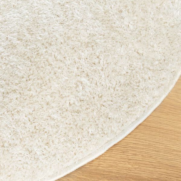 vidaXL Teppich ISTAN Hochflor Gl&auml;nzend Creme &Oslash; 100 cm