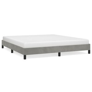 vidaXL Bettgestell ohne Matratze Hellgrau 160x200 cm Samt