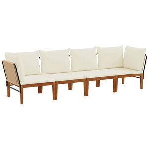 vidaXL 4 stk. Massives Akazienholz & Seil Natur