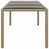 vidaXL Gartentisch 190x90x75 cm Hartglas und Poly Rattan Beige
