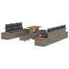 vidaXL Gartensofa-set mit Kissen 10 pcs Grau
