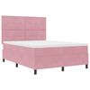 vidaXL LED Boxspringbett mit Matratze Rosa 140 x 200 cm Samt