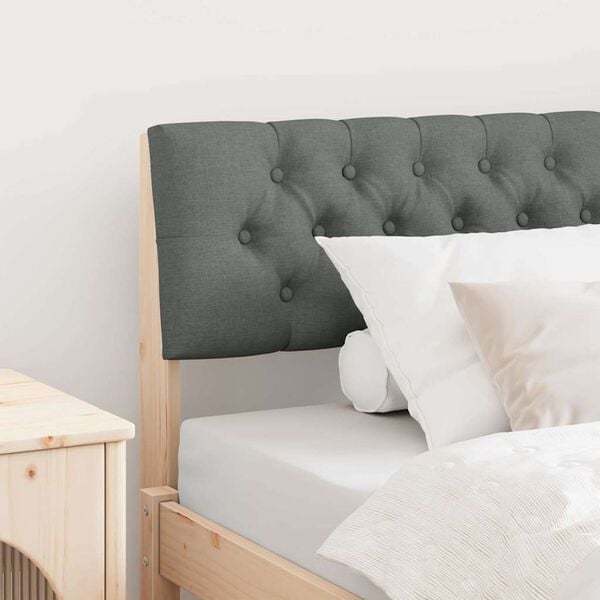 vidaXL Gepolstertes Kopfteil Dunkelgrau 100 cm Massives Kiefernholz