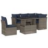 vidaXL 6-teiliges Gartensofa-Set mit Kissen, grau, Polyrattan