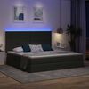 vidaXL Bett mit Stauraum und LED Dunkelgrau 200 x 200 cm Polyester