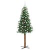 vidaXL Schlanker Weihnachtsbaum mit 300 LEDs mit St&auml;nder Gr&uuml;n 210 cm