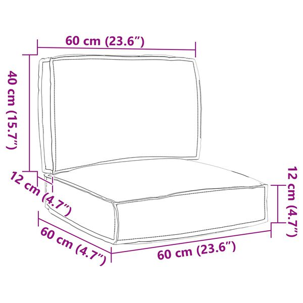 vidaXL Palettenkissenset 2 pcs Grau Oxford-Stoff