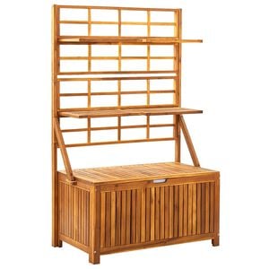 vidaXL Aufbewahrungstruhe mit Rankgitter 99x55x160cm Massivholz Akazie