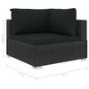 vidaXL 6-tlg. Garten-Lounge-Set mit Auflagen Poly Rattan Schwarz