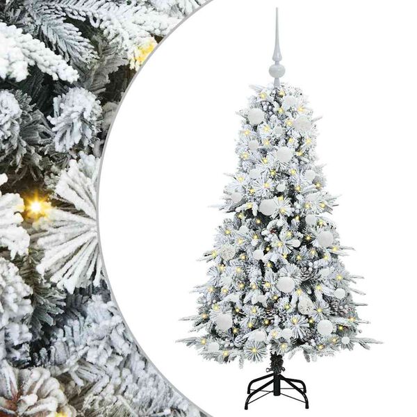 vidaXL K&uuml;nstlicher klappbarer Weihnachtsbaum Wei&szlig; 120 cm PE und PVC