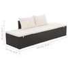 vidaXL Outdoor-Lounge-Bett mit Polster & Kissen Poly Rattan Schwarz