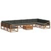 vidaXL Outdoor-Sofagarnitur 11 Stk. Natur und Anthrazit