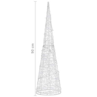 vidaXL LED-Kegel Acryl Weihnachtsdeko Pyramide Bunt 90 cm
