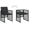 vidaXL Gartenst&uuml;hle mit Kissen 4 Stk. Schwarz Poly Rattan