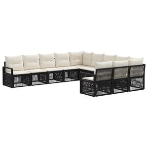vidaXL Gartensofa-set 11 stk. Schwarz Poly-Rattan