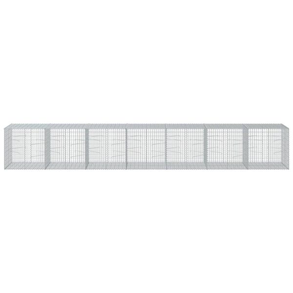 vidaXL Gabione mit Deckel 700x100x100 cm Verzinktes Eisen