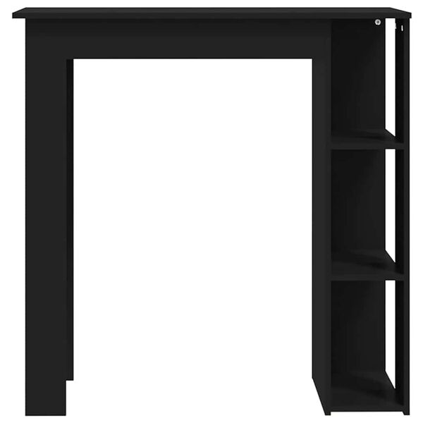 vidaXL Bartisch mit Regal Schwarz 102x50x103,5 cm Holzwerkstoff
