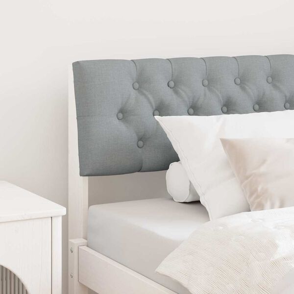 vidaXL Gepolstertes Kopfteil Hellgrau 100 cm Massives Kiefernholz