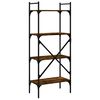 vidaXL Bücherregal 4 Fächer Räuchereiche 56x31,5x138,5cm Holzwerkstoff