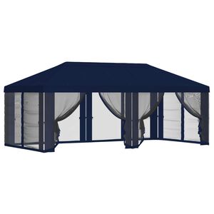 vidaXL Pavillon Dach mit Seitenw&auml;nden 6 x 3 m Blau Polyester 190